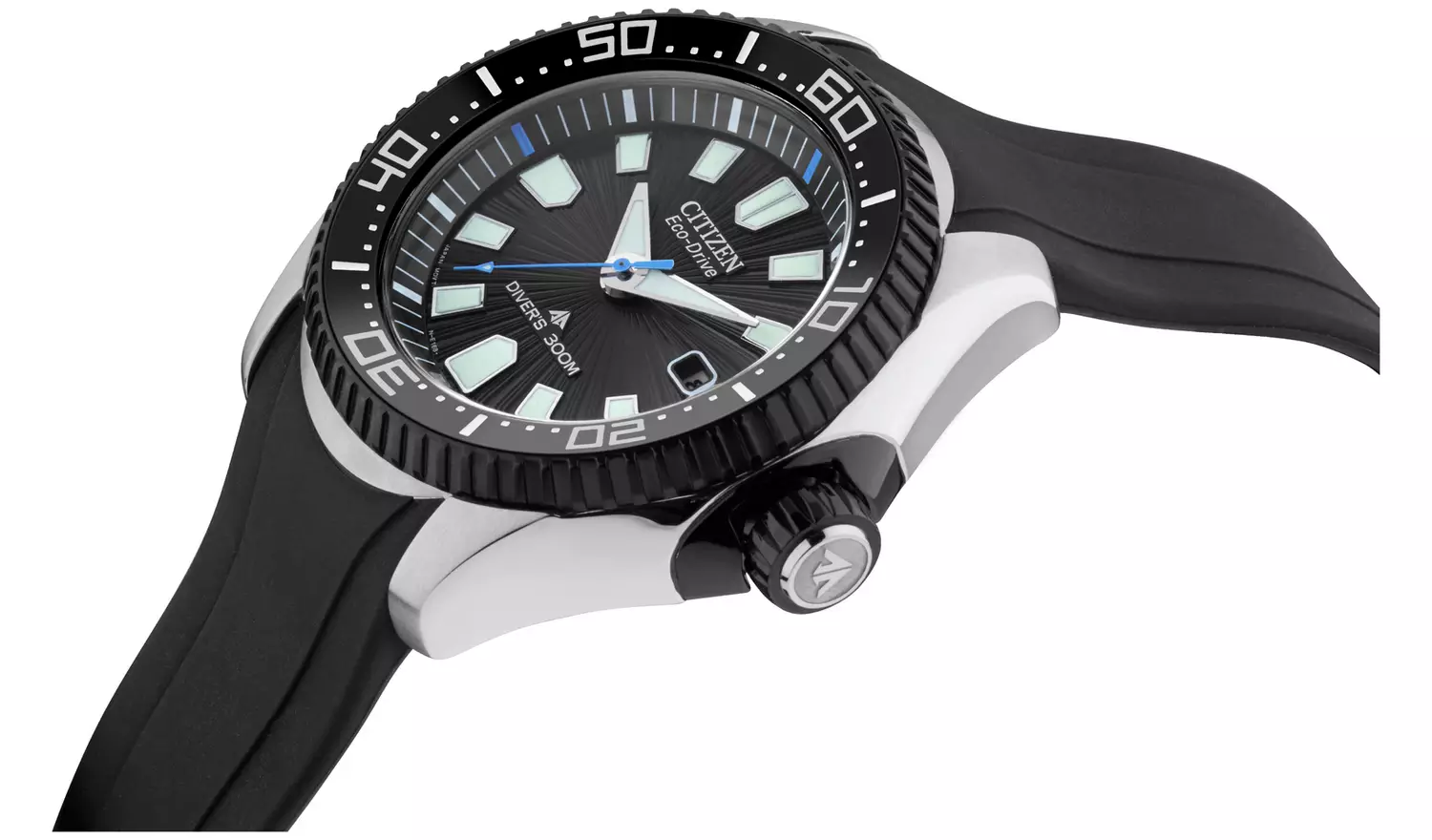 Citizen Eco-Drive Men's Dive Black Silicone Strap Watch