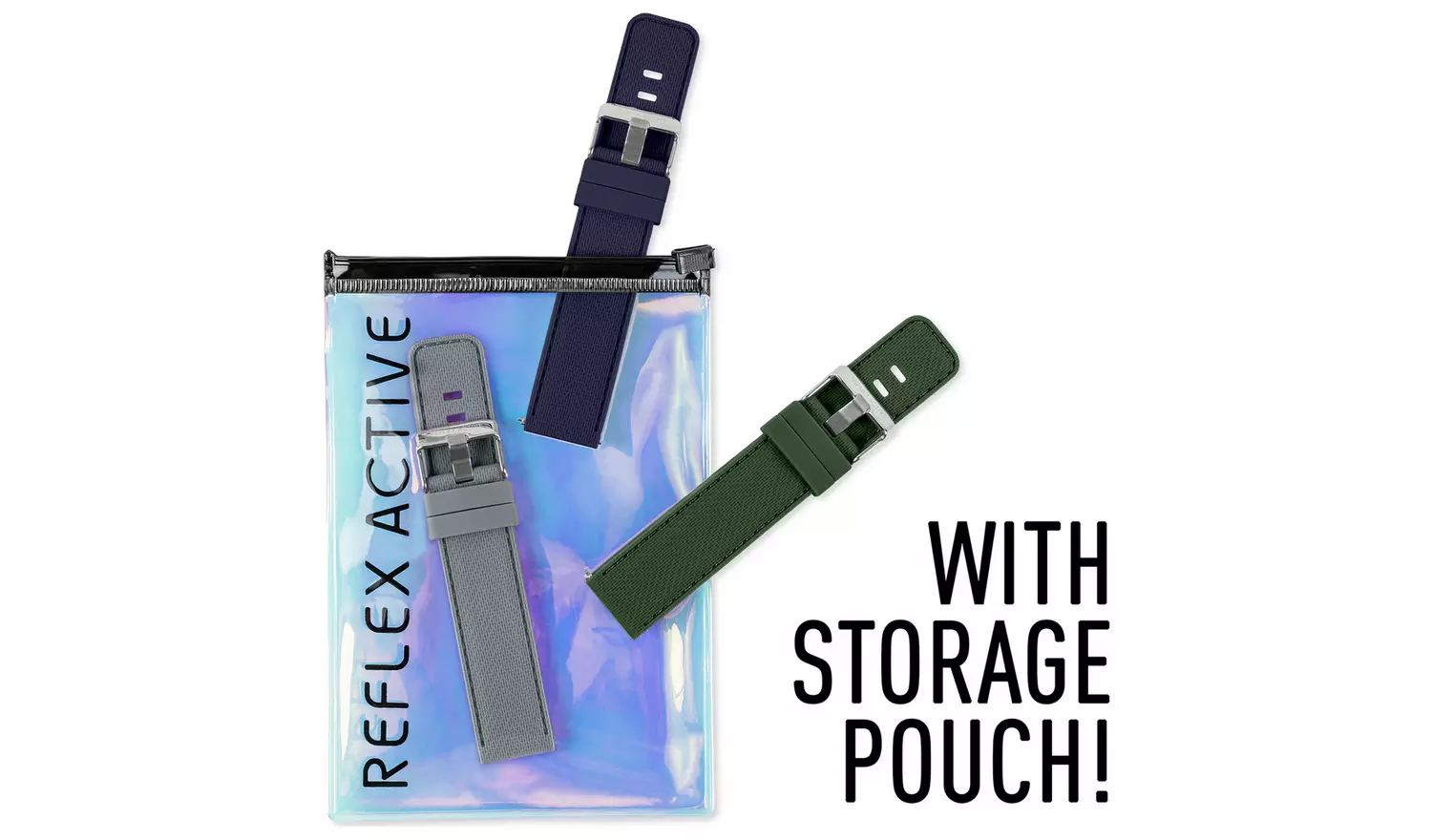 Reflex Active Grey, Blue & Green Interchangeable Watch Strap