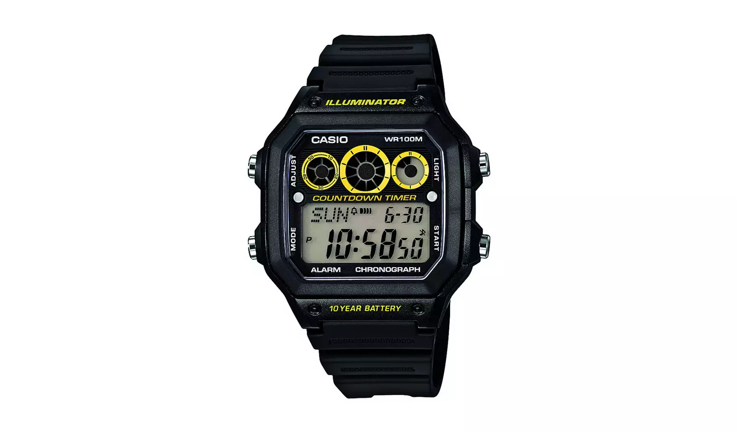 Casio Illuminator Black Resin Strap Watch