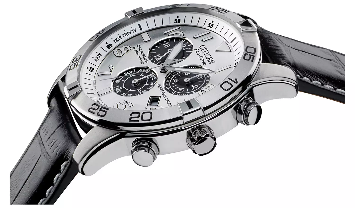 Citizen Men's Black Coloured Leather Strap Watch