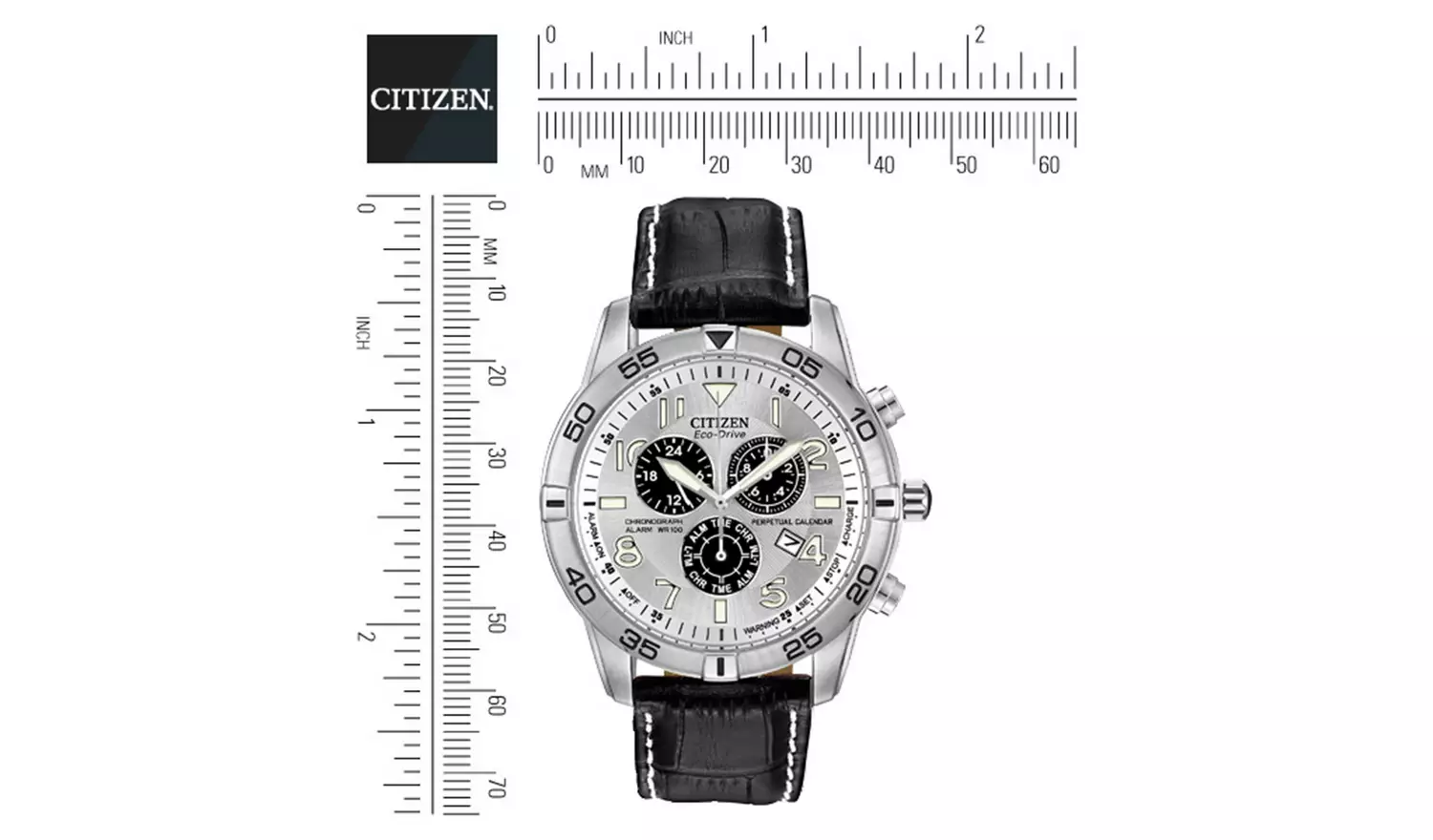 Citizen Men's Black Coloured Leather Strap Watch