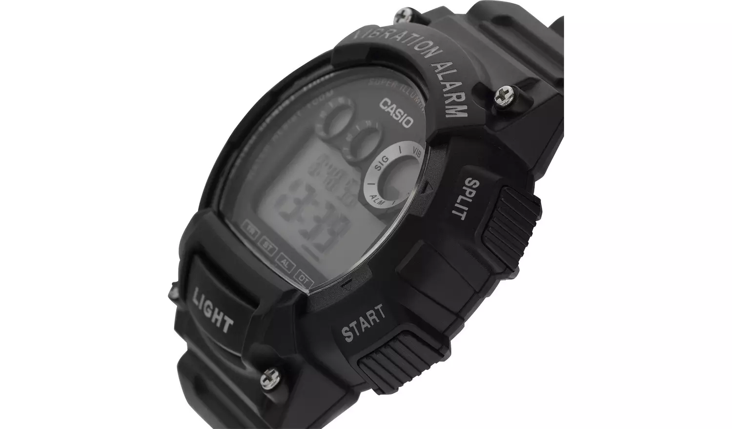 Casio Men's Vibration Alarm Black Resin Strap Watch