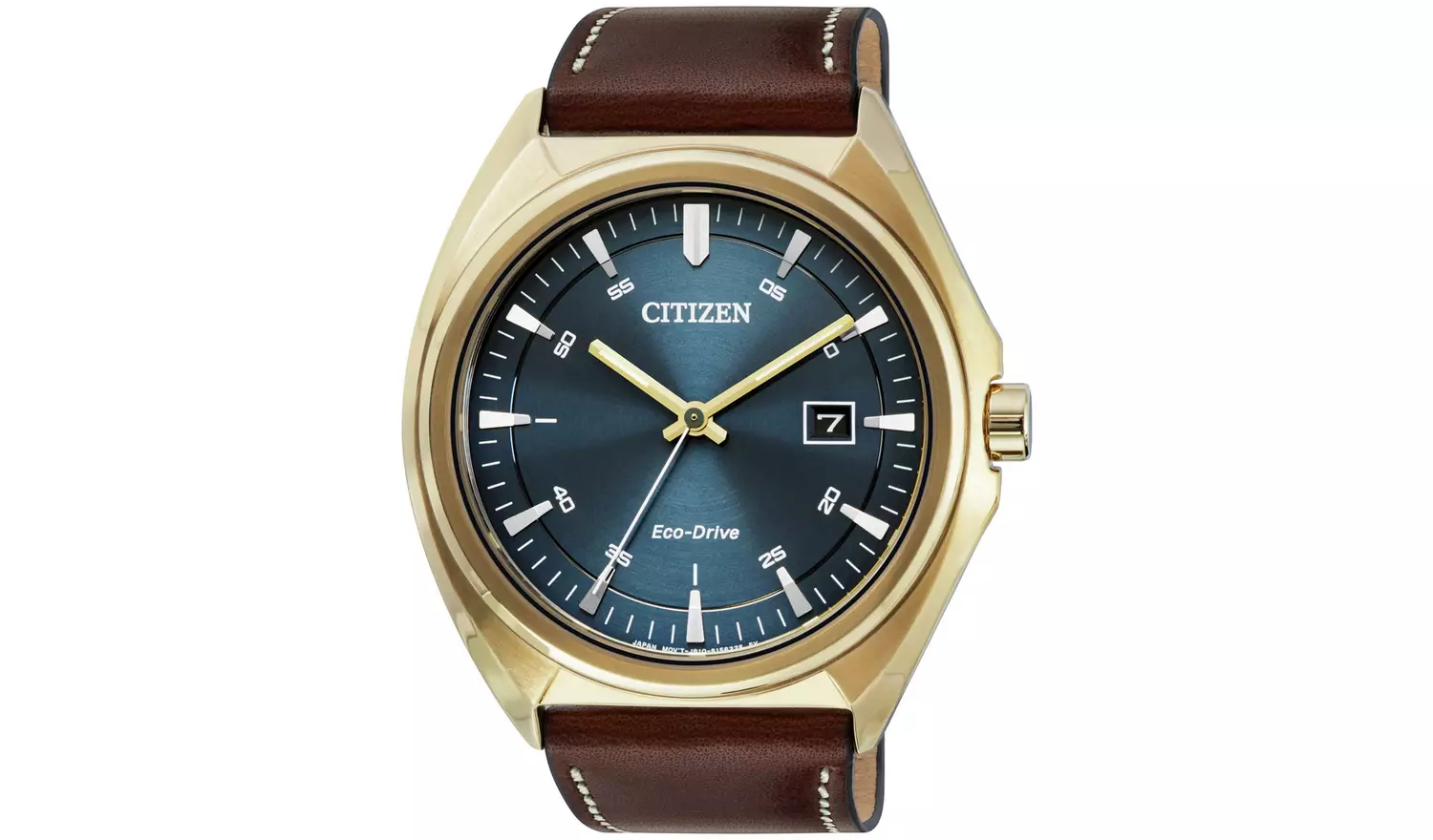 Citizen Men's Eco-Drive Brown Leather Strap Watch