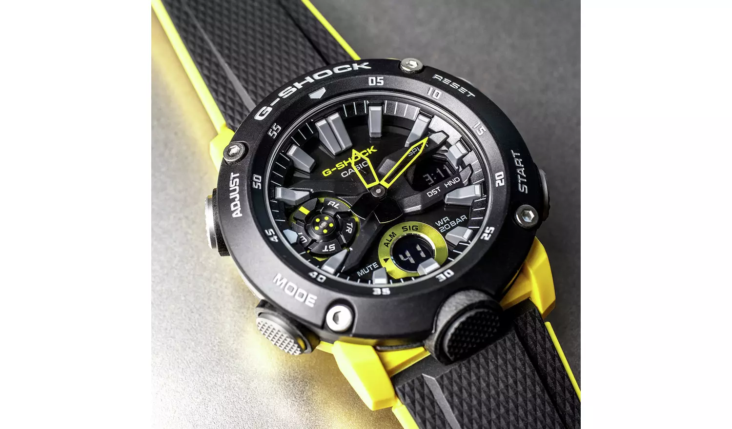 Casio G-SHOCK Men's Black and Yellow Resin Strap Watch