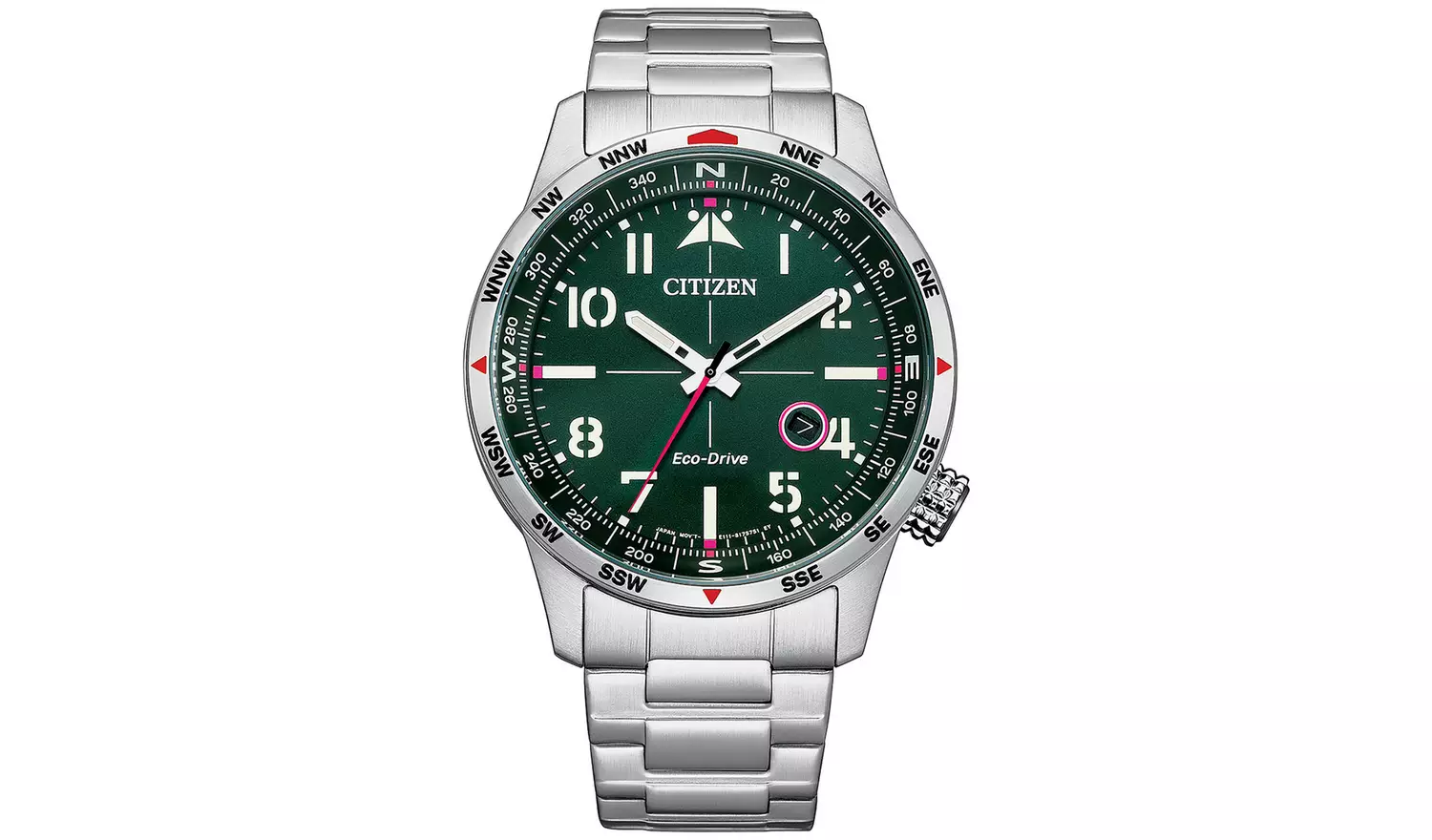 Citizen Silver Stainless Steel Green Dial Bracelet Watch