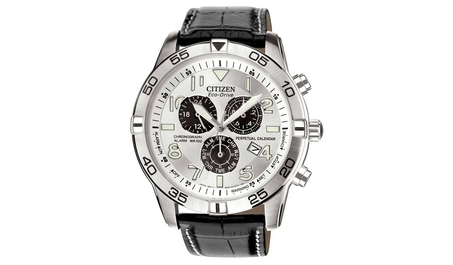 Citizen Men's Black Coloured Leather Strap Watch