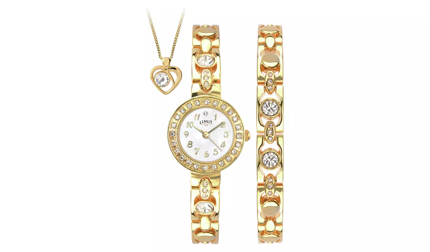 Limit Ladies' Gold Plated Bracelet, Pendant and Watch Set