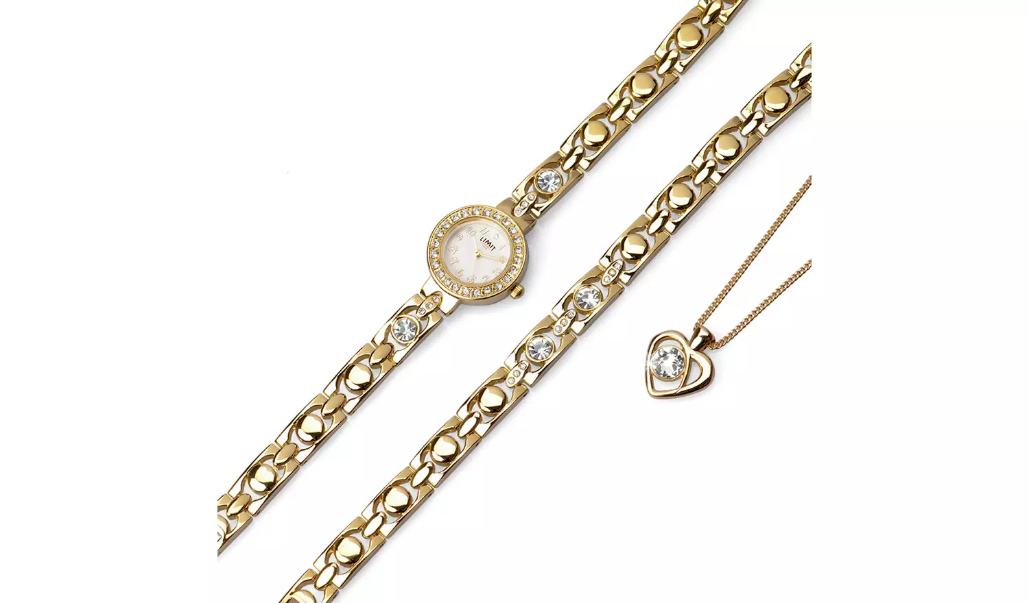 Limit Ladies' Gold Plated Bracelet, Pendant and Watch Set
