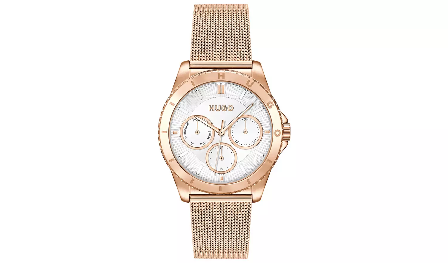 Hugo Ladies Pink Stainless Steel Bracelet Watch