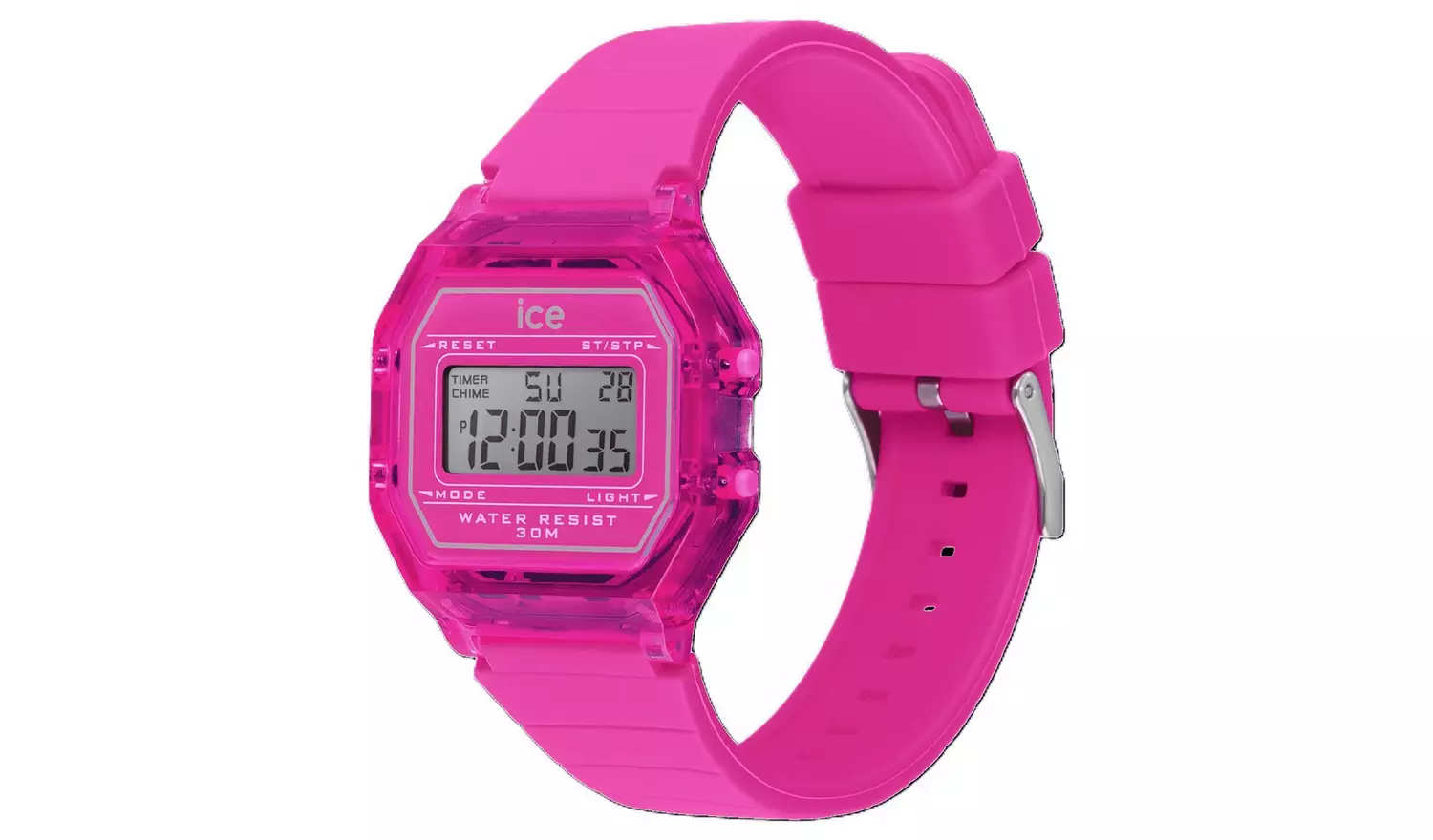 ICE-Watch Retro Digital Dial Pink Silicone Strap Watch