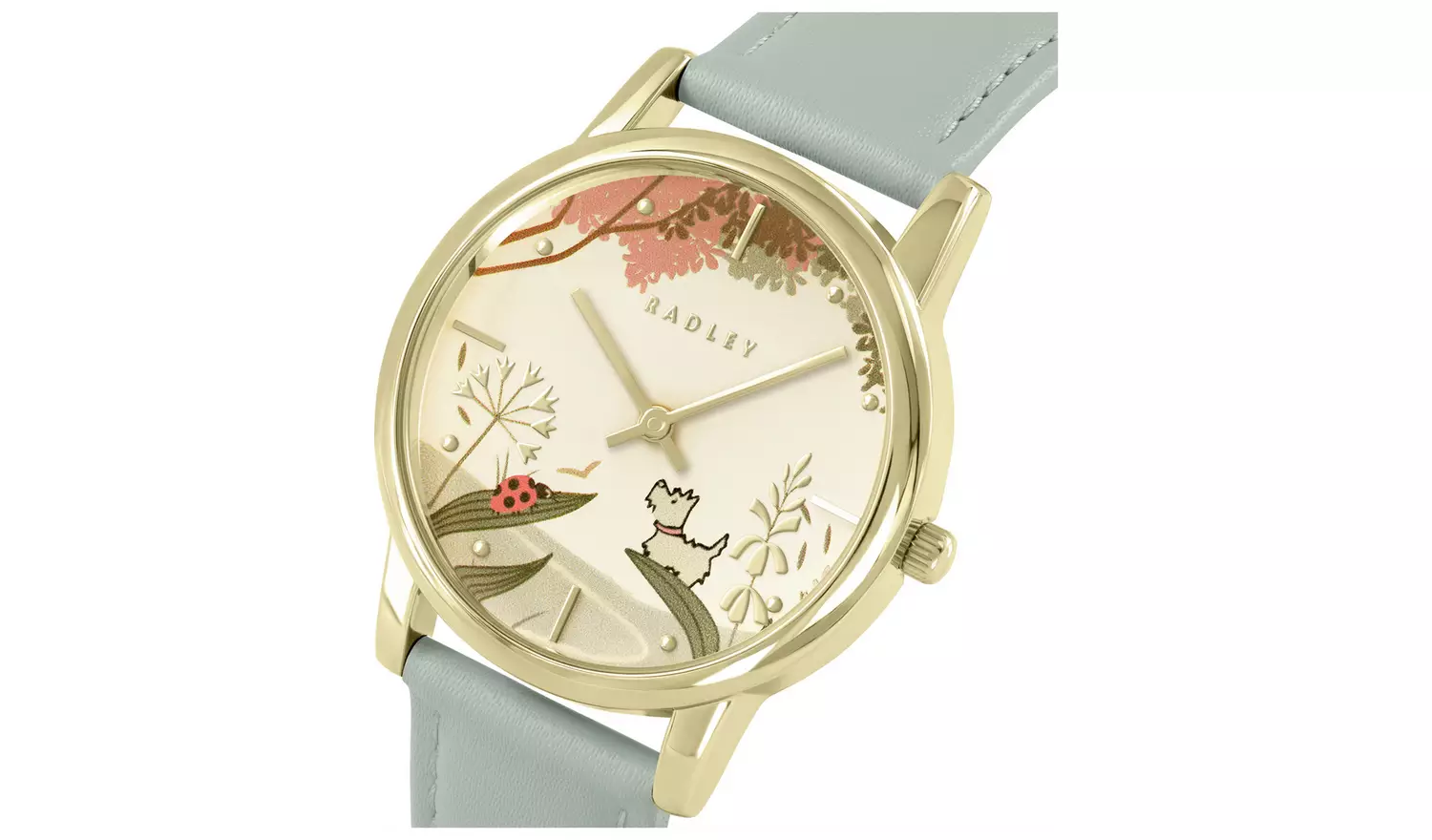 Radley Gold Plated Artichoke Green Leather Strap Watch