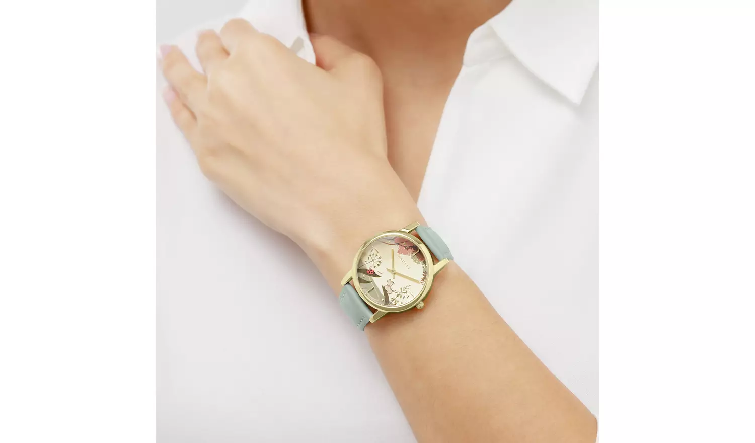 Radley Gold Plated Artichoke Green Leather Strap Watch