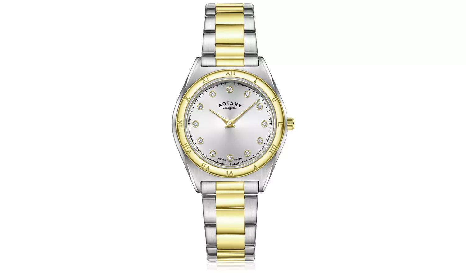 Rotary Ladies Two Tone Stainless Steel Silver Bracelet Watch