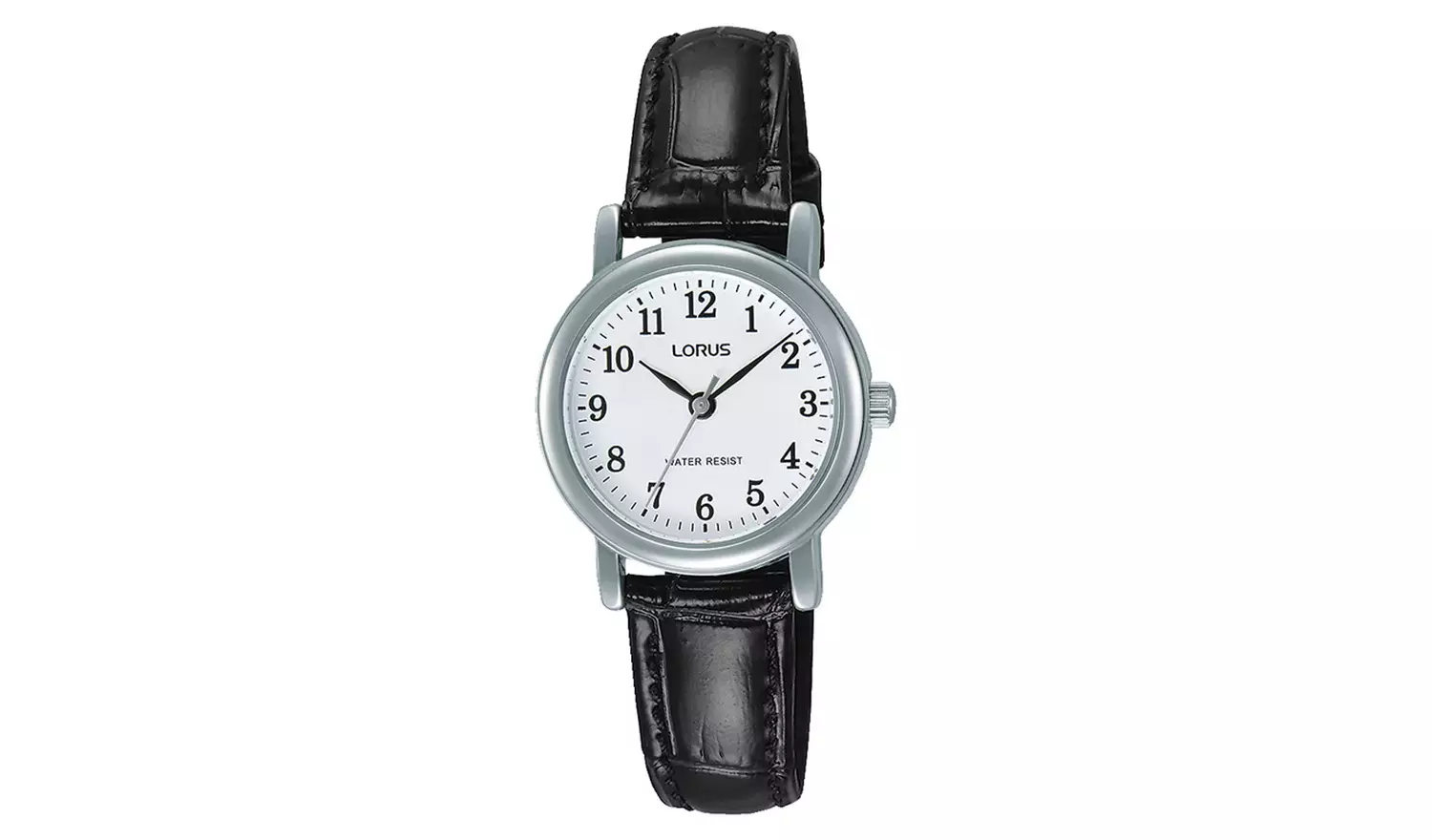 Lorus LadiesBlack Leather Strap Watch