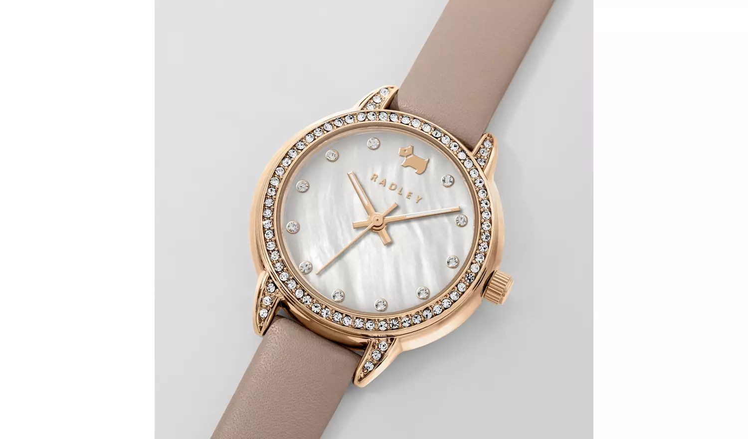 Radley Mother Of Pearl Pink Leather Strap Watch