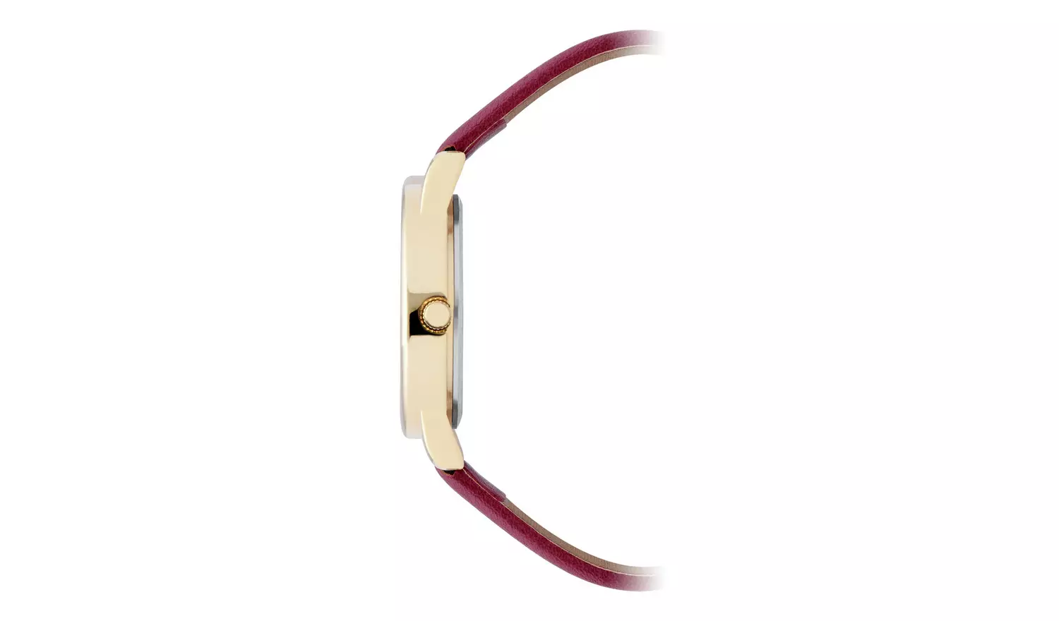 Limit Ladies White Dial Burgundy Faux Leather Strap Watch