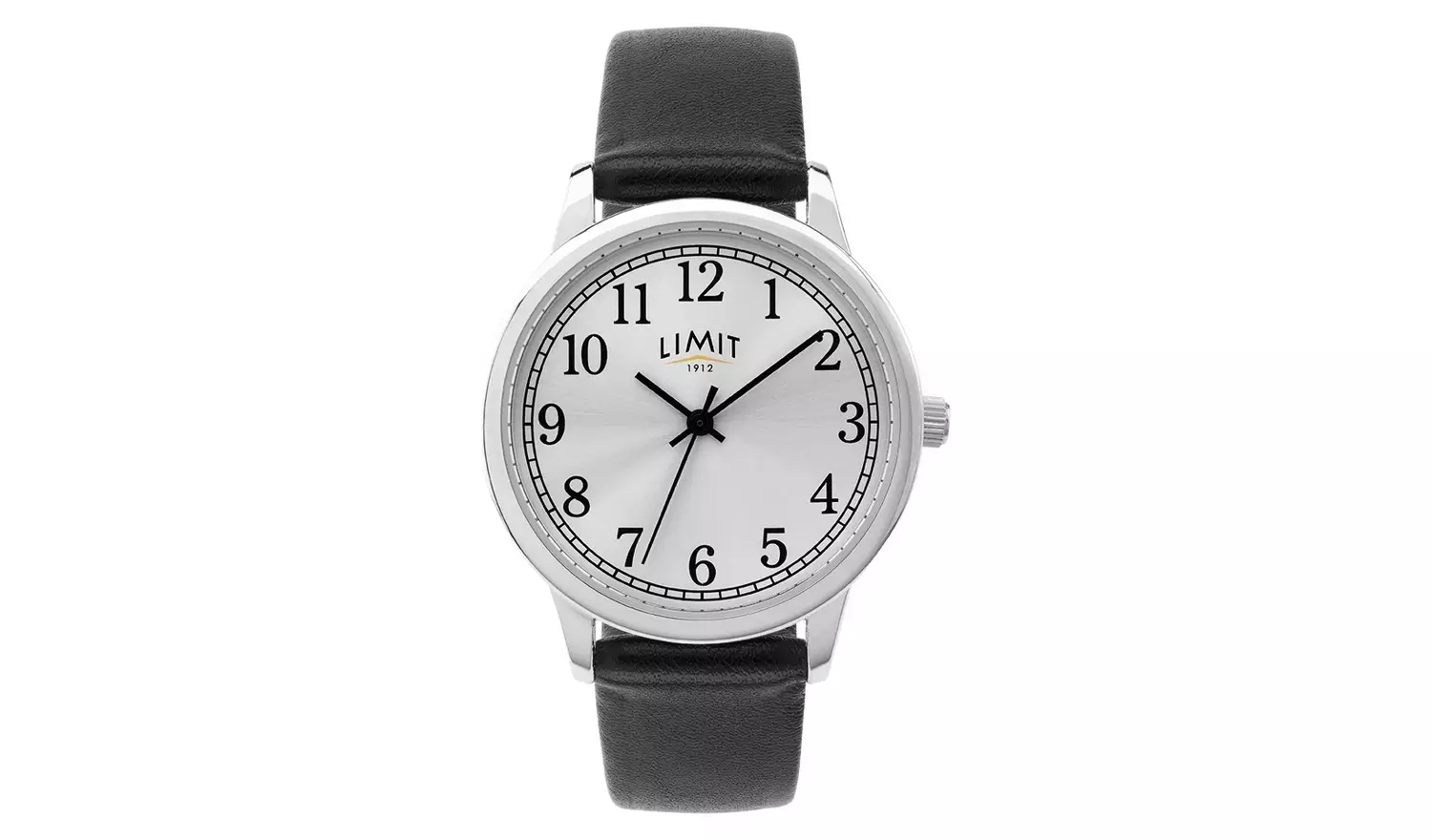 Limit Ladies Silver Dial Black Faux Leather Strap Watch