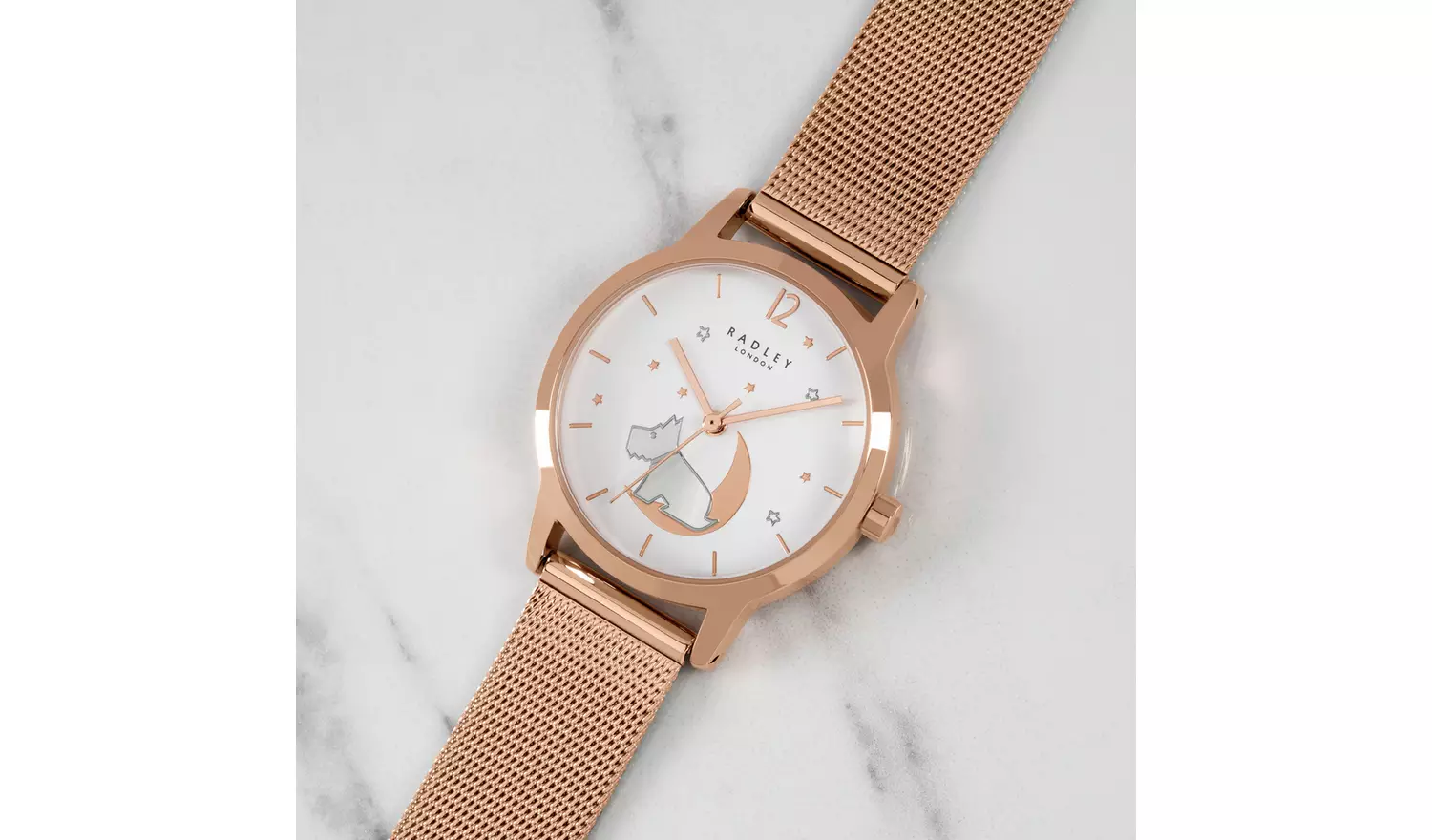 Radley Dog In Moon Rose Gold Mesh Strap Watch/ Bracelet Set