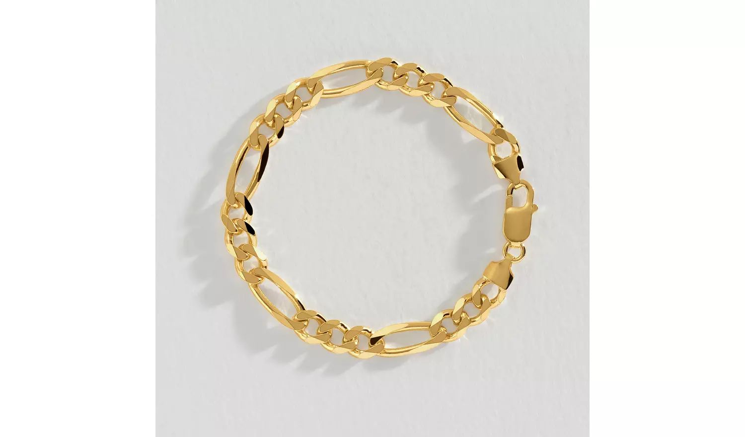 Revere Gold Plated Sterling Silver Figaro Chain Bracelet