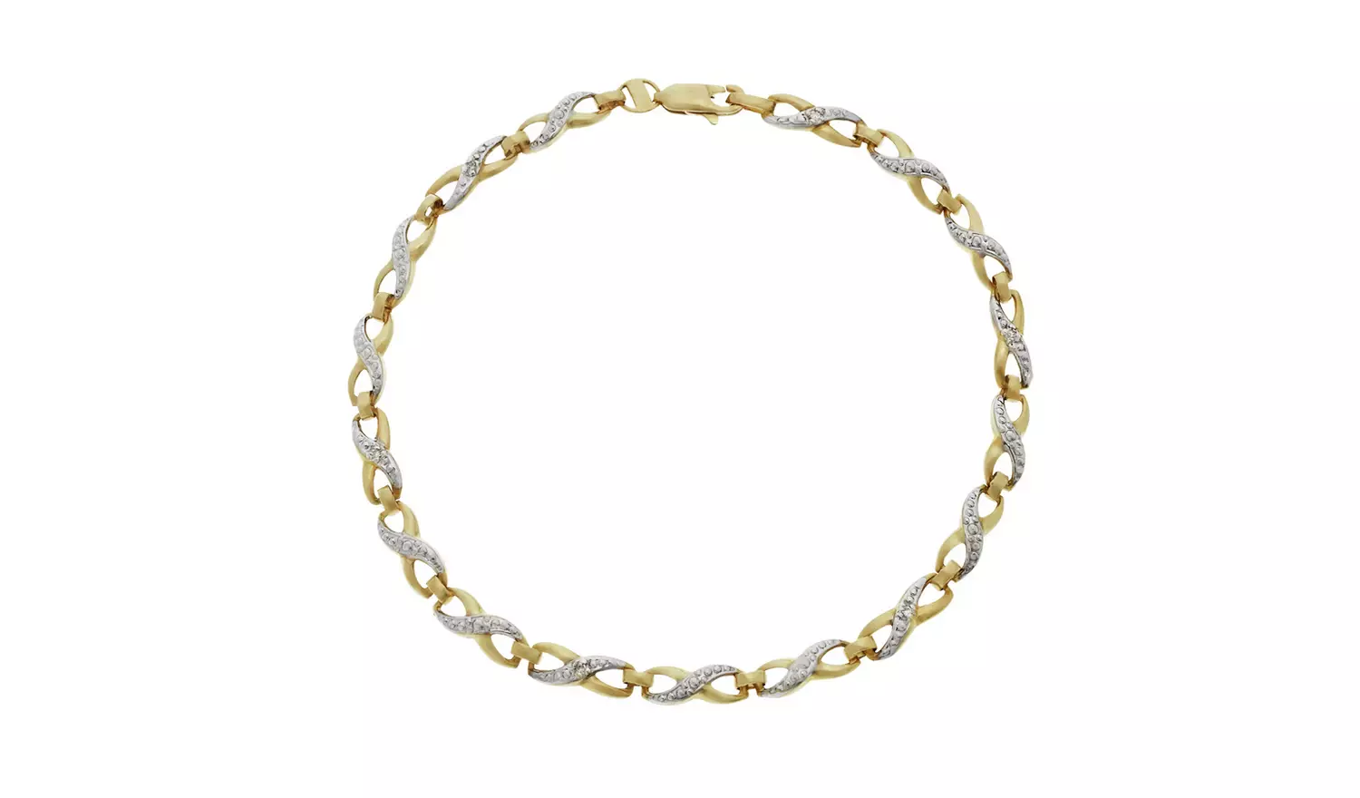Revere 9ct Yellow Gold Diamond Accent Twist Bracelet