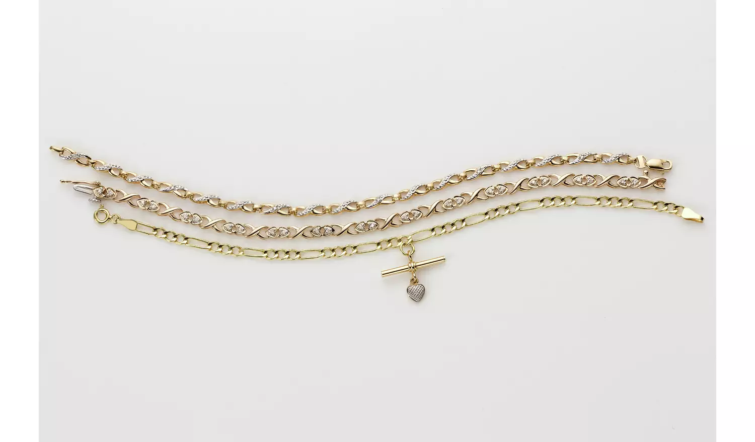 Revere 9ct Yellow Gold Diamond Accent Twist Bracelet