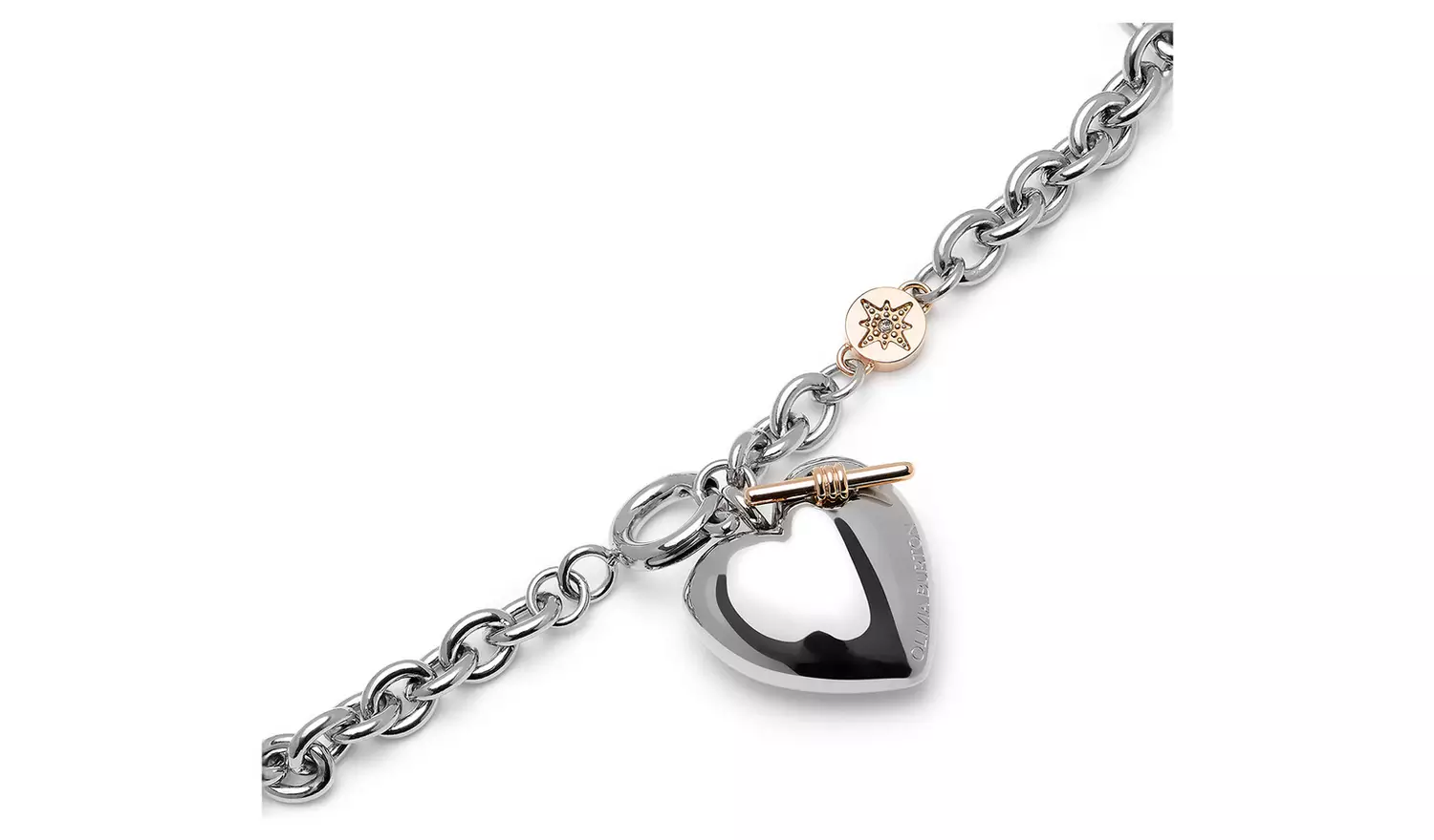 Olivia Burton Stainless Steel Knot Heart Bracelet
