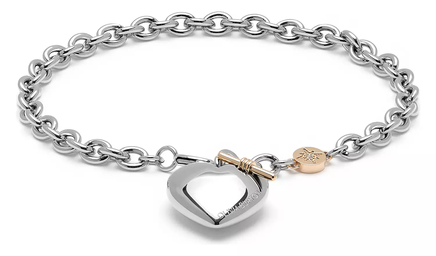Olivia Burton Stainless Steel Knot Heart Bracelet