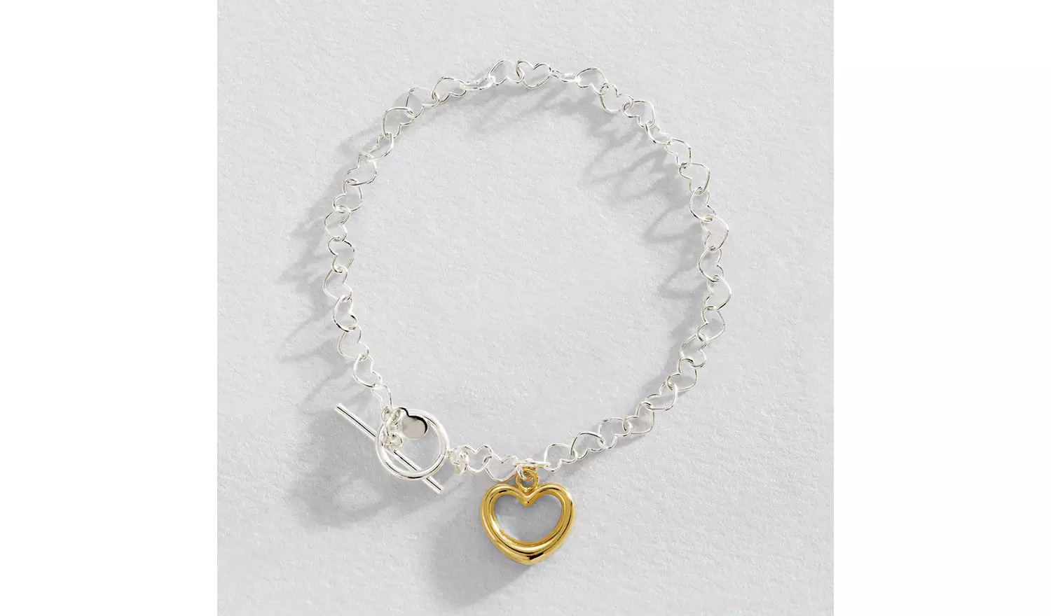 Revere Sterling Silver Heart T- Bar Bracelets