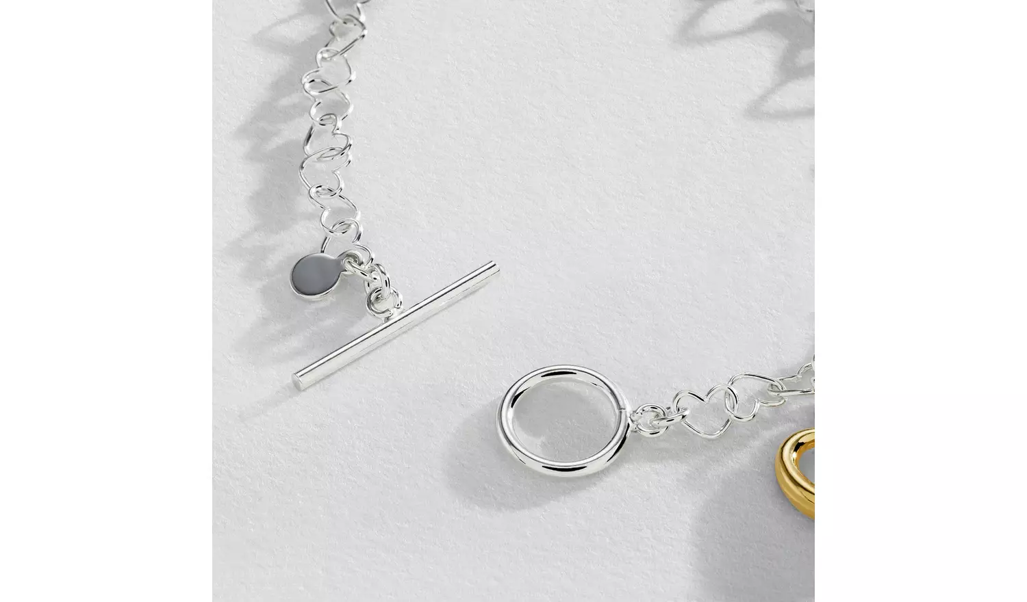 Revere Sterling Silver Heart T- Bar Bracelets