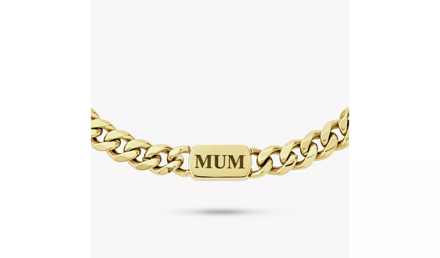 Revere Ladies Stainless Steel Curb Link Chain MUM Bracelet