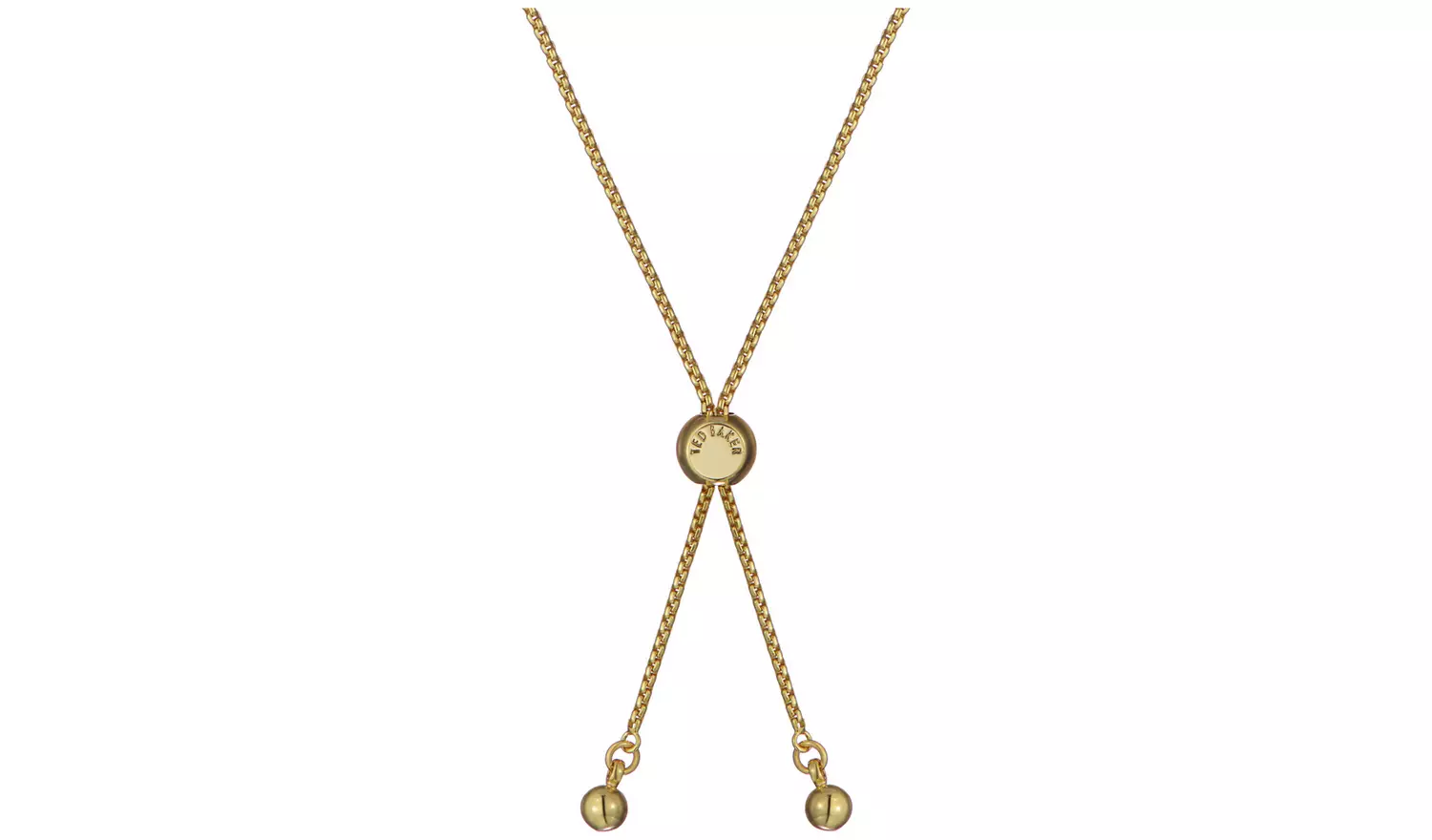 Ted Baker Gold Plated Pink Crystal Heart Adjustable Bracelet