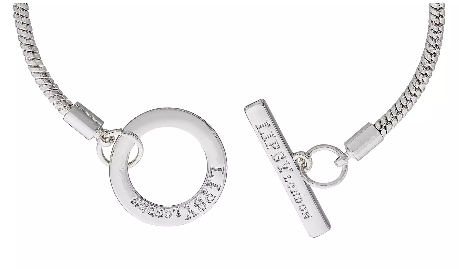 Lipsy Silver Colour Pave Heart Charm Bracelet