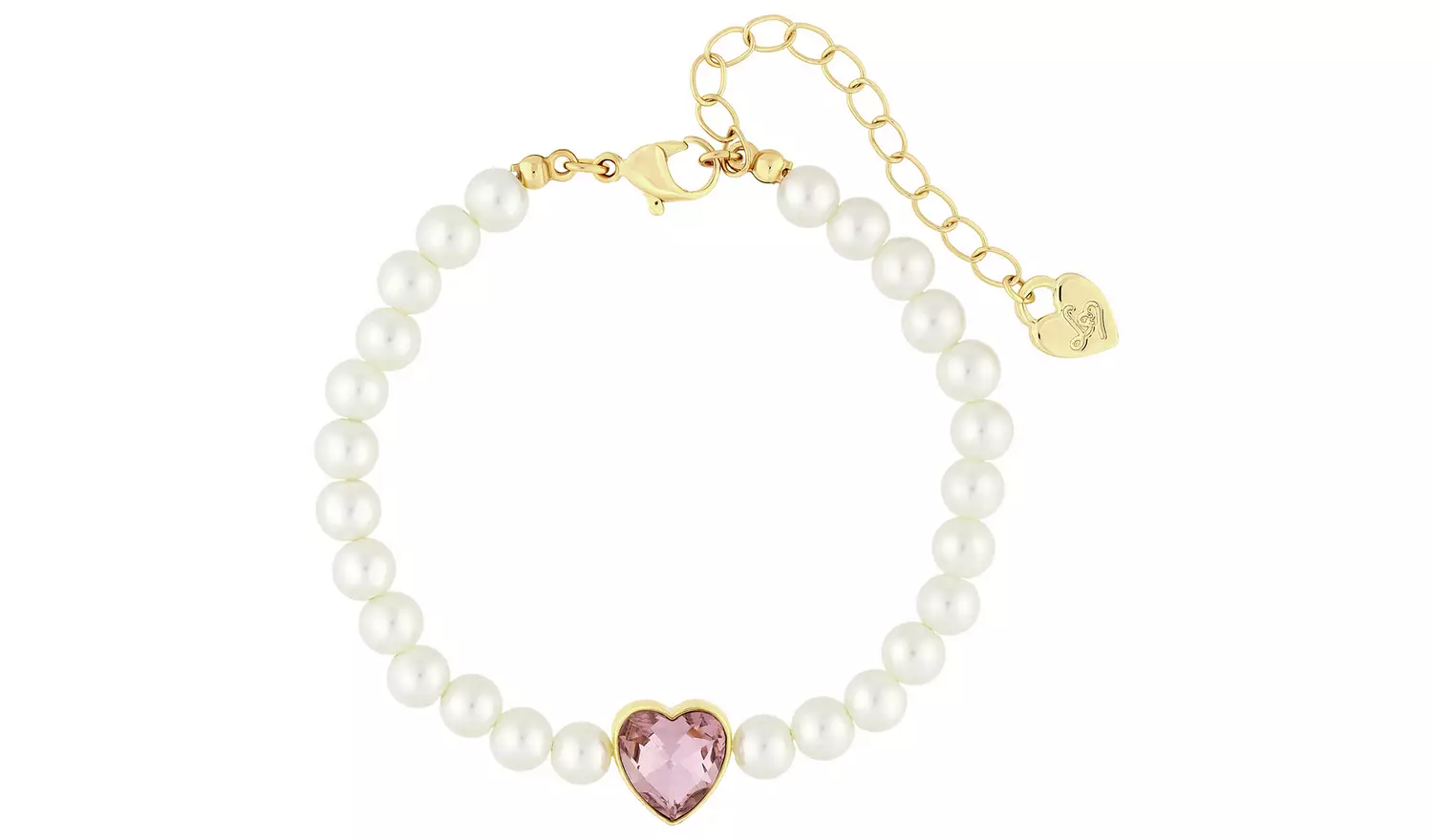 Lipsy Pearl Pink Heart Bracelet