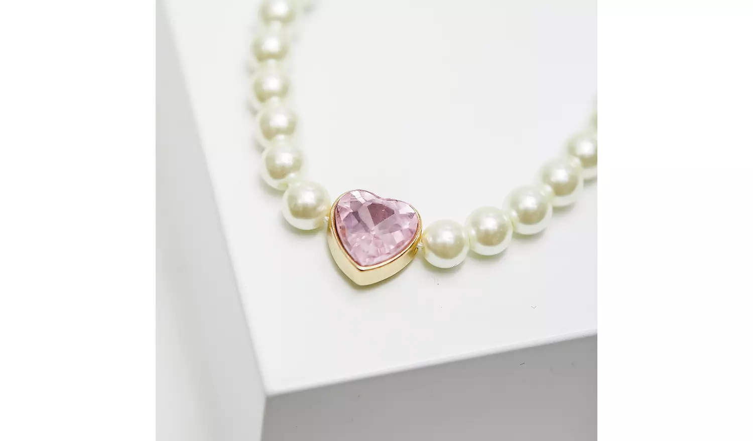 Lipsy Pearl Pink Heart Bracelet