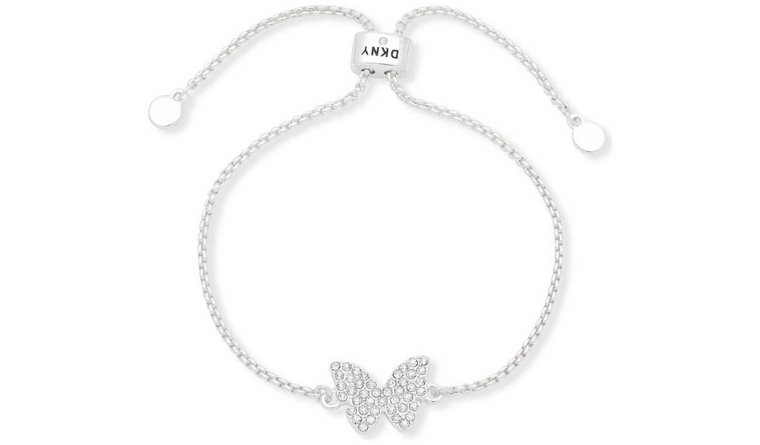 DKNY Silver Tone Crystal Pavé Butterfly Bracelet
