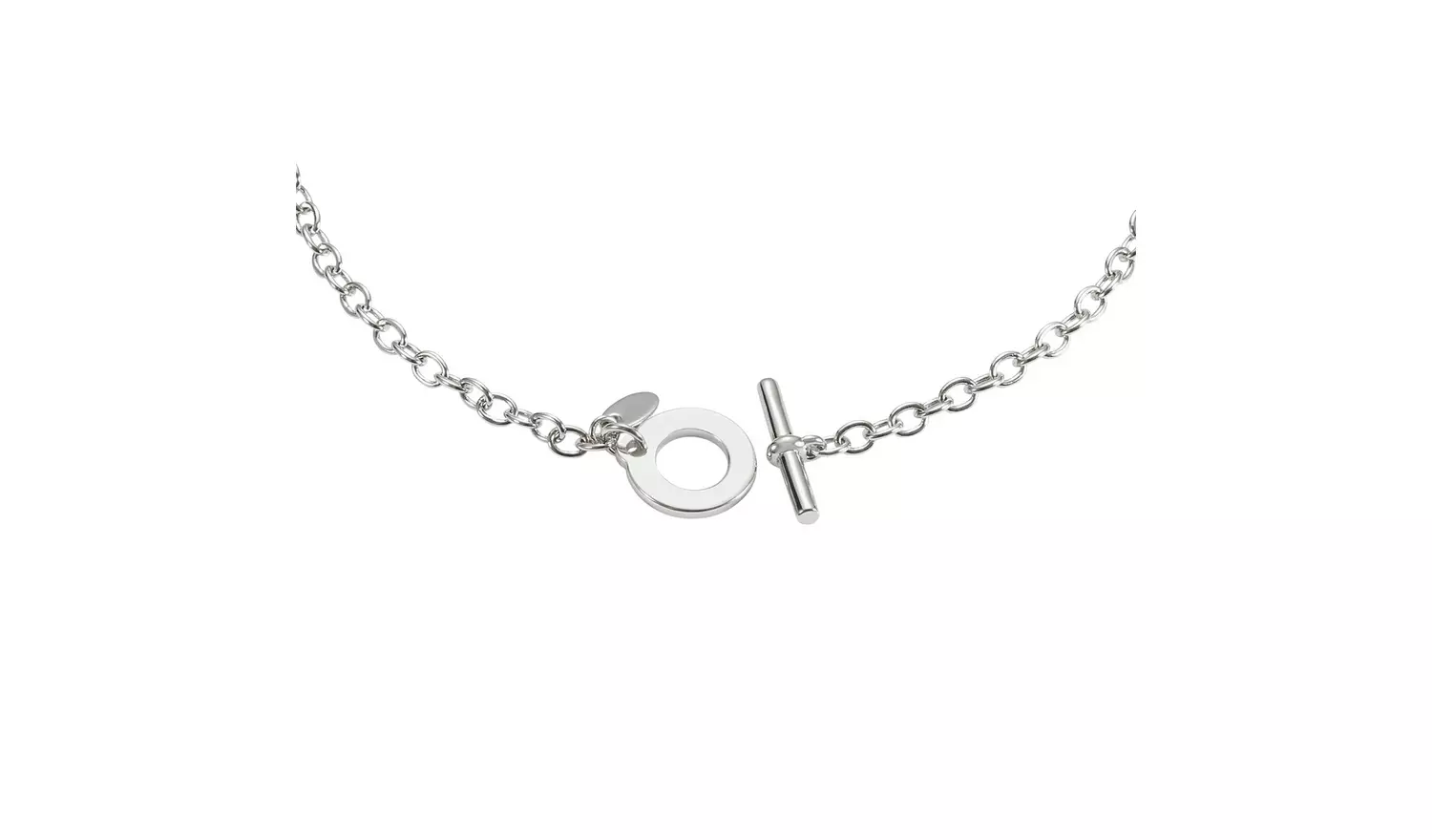 Moon & Back Sterling Silver 'I love you' T- Bar Bracelet