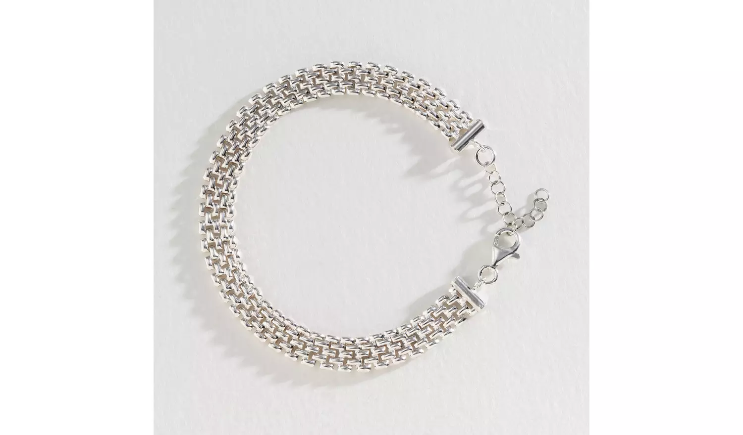 Revere Sterling Silver Panther Link Flat Bracelet