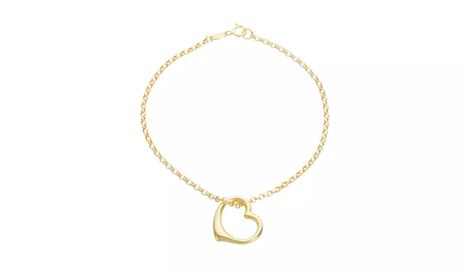 Revere 9ct Yellow Gold Floating Heart Bracelet