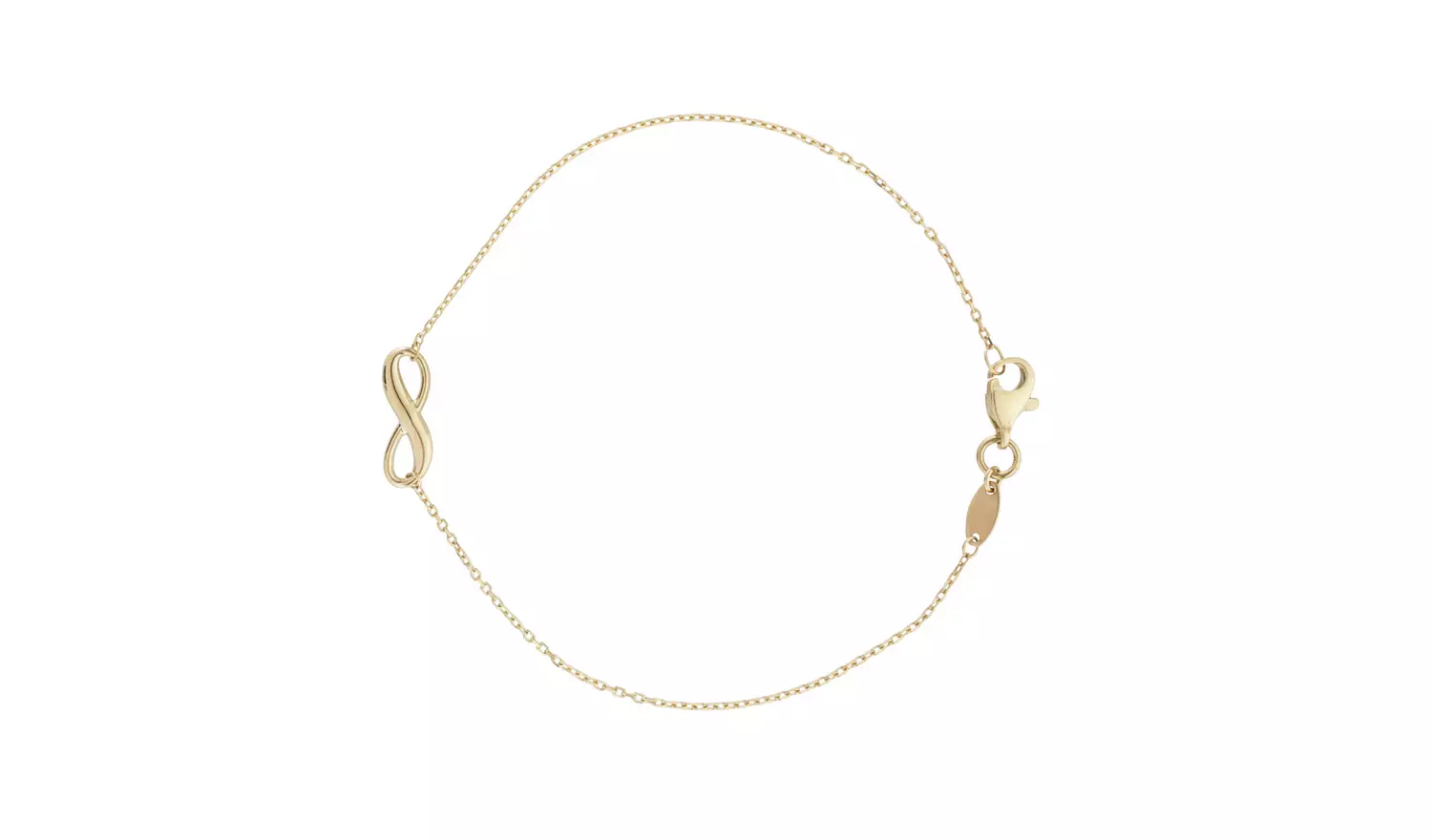 Revere 9ct Yellow Gold Infinity Charm Bracelet