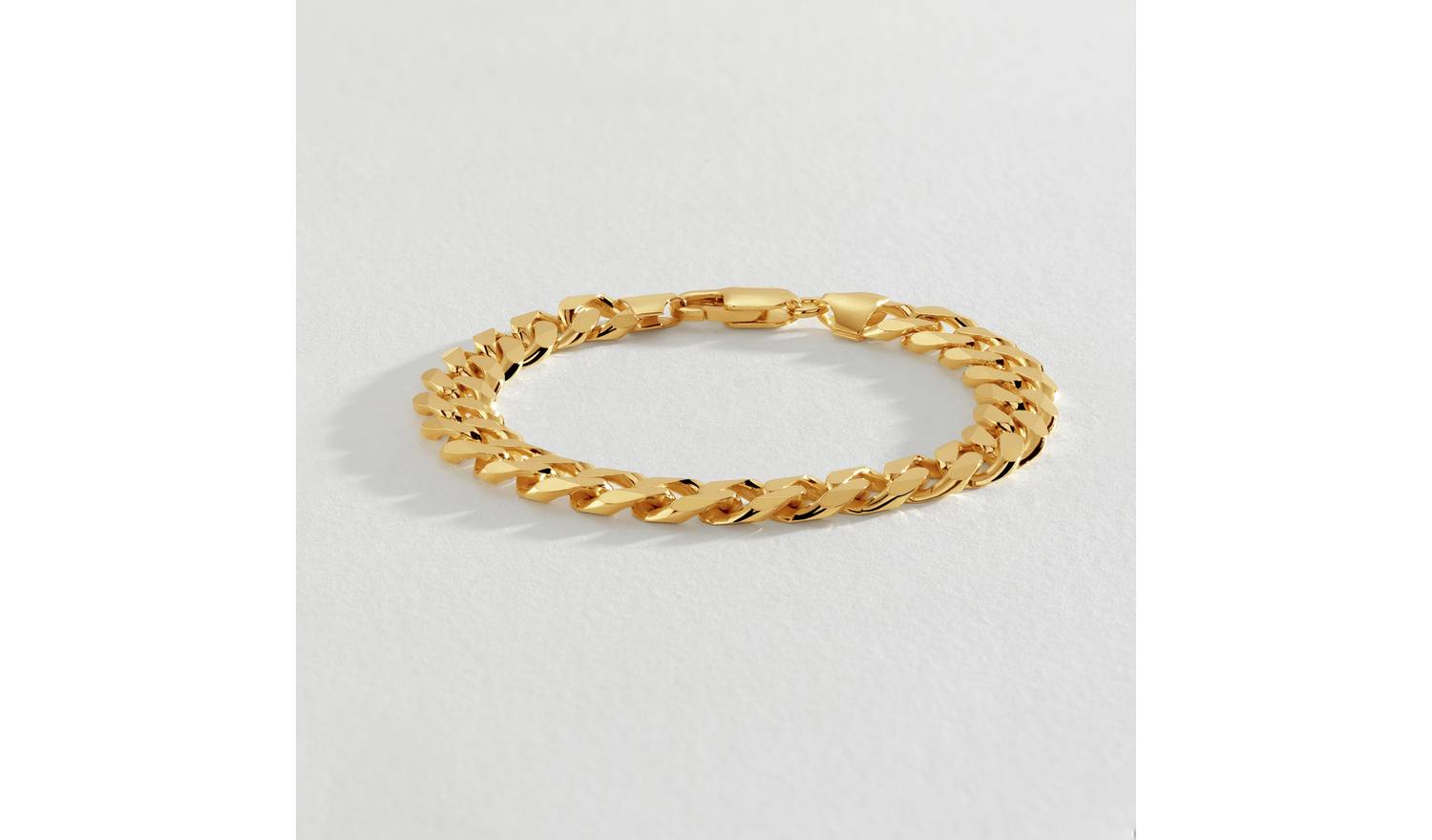 Revere Gold Plated Sterling Silver Flat Curb Chain Bracelet