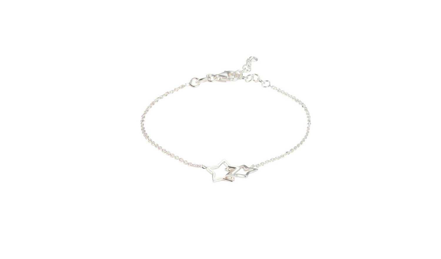 Revere Sterling Silver Double Star Charm Bracelet