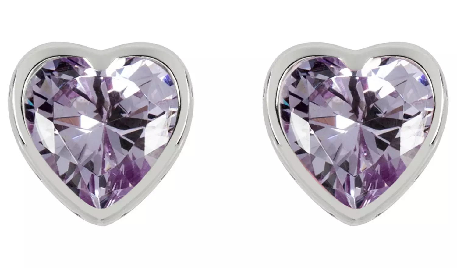 Radley Sterling Silver Purple Stone Heart Stud Earrings