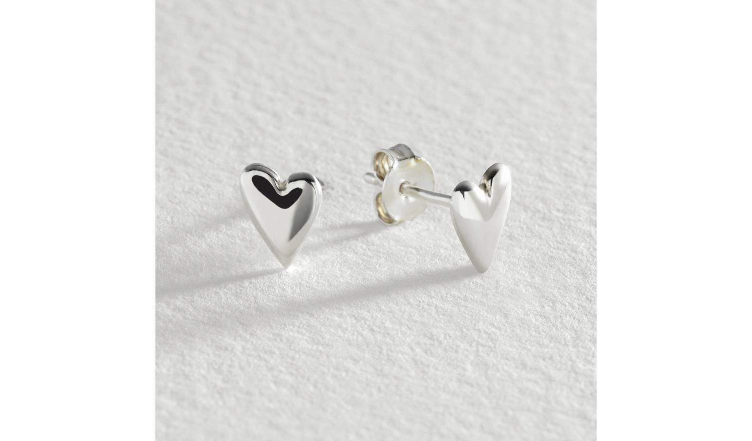 Revere Sterling Silver Elongated Heart Stud Earrings