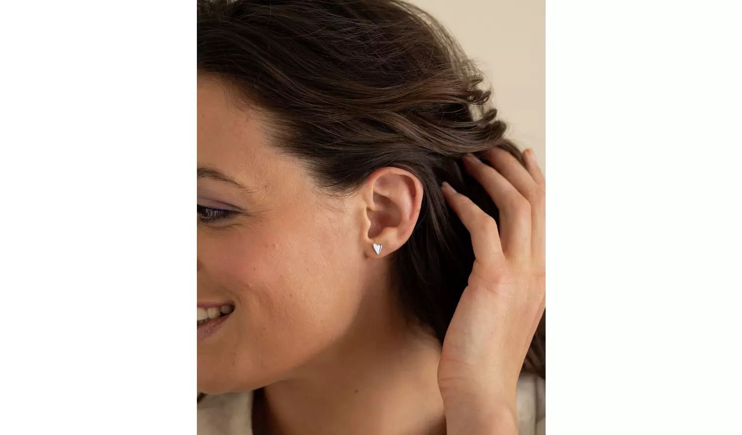 Revere Sterling Silver Elongated Heart Stud Earrings