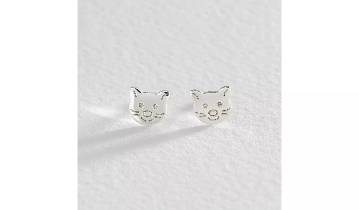 Revere Sterling Silver Cat Shaped Stud Earrings