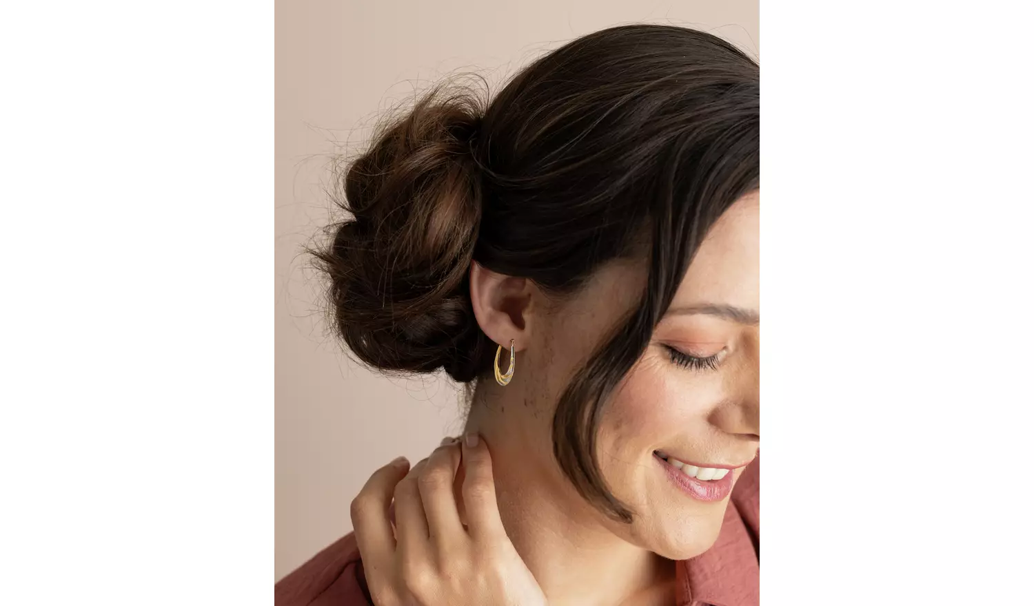 Revere 9ct Gold Diamond Cut Creole Hoop Earrings