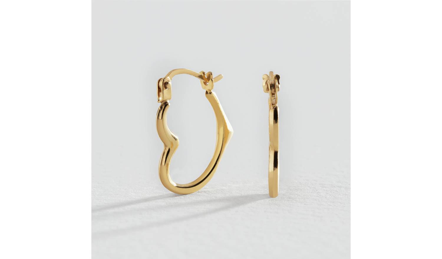 Revere 9ct Yellow Gold Heart Creole Hoop Earrings