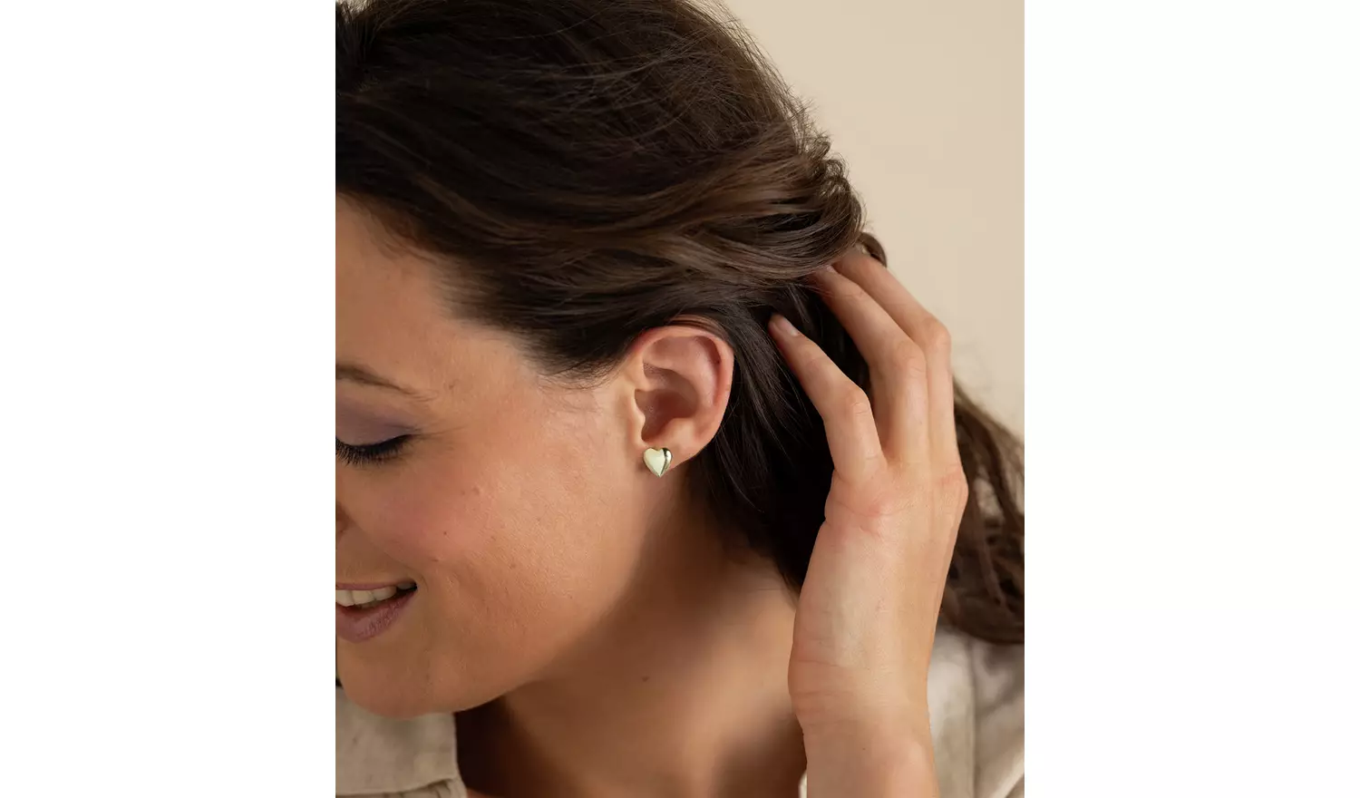 Revere 9ct Yellow Gold Puffed Heart Stud Earrings