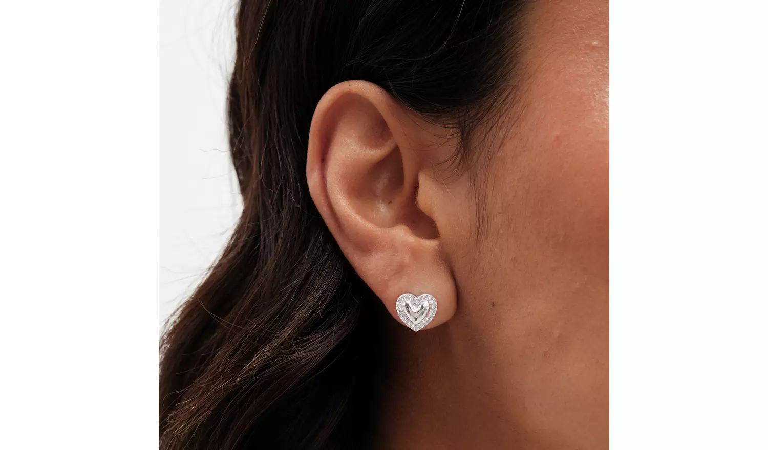 Simply Silver Sterling Silver Heart Stud Earrings