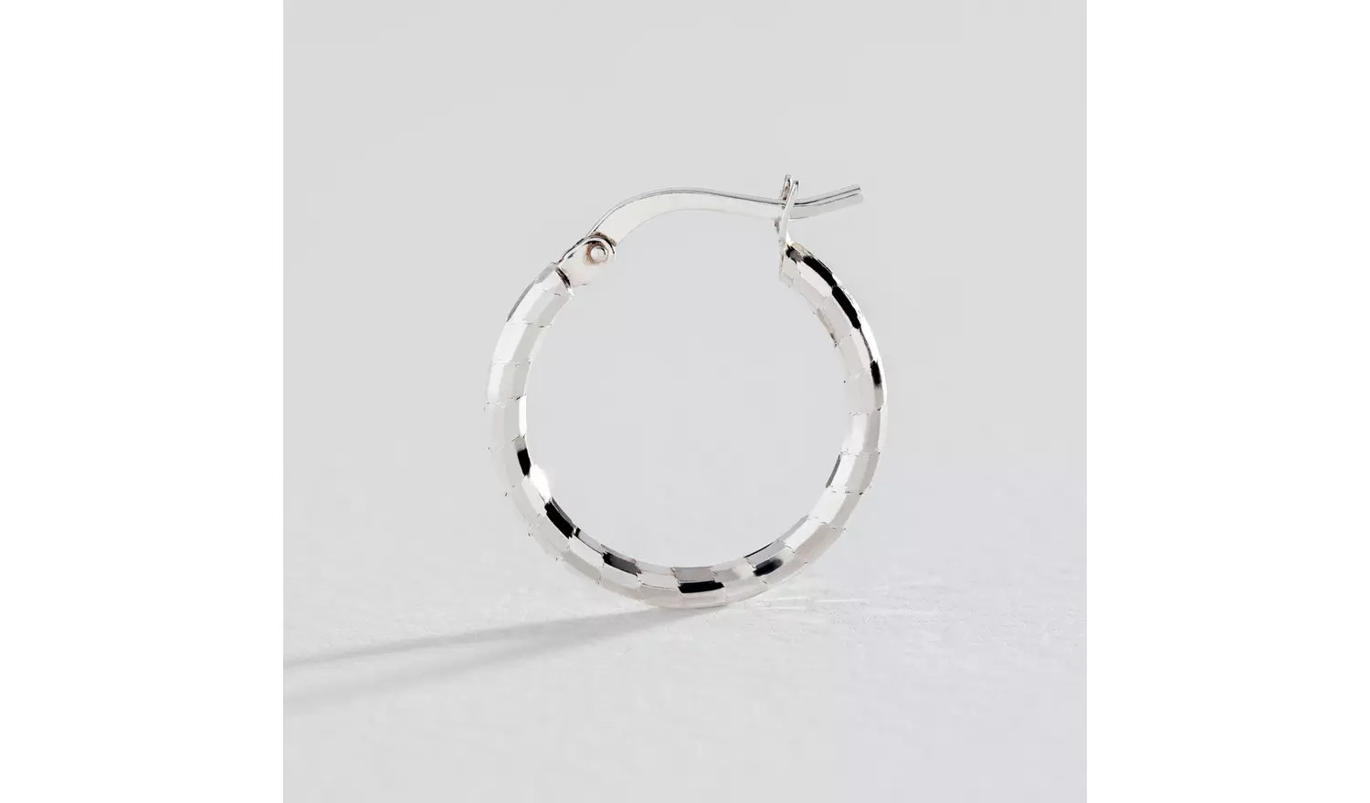 Revere Italian Sterling Silver Diamond Cut Hoop Earrings